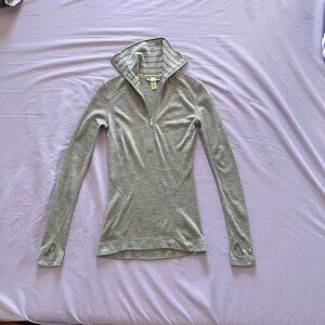 Smartwool Top Merino Wool Base Layer Women XS Gray 1/4 Quarter Zip Shirt